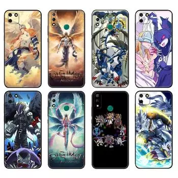 Black tpu Case For Huawei Y9S Y6S Y8S Y5P Y7P Y8P Case For Huawei Y5 lite Prime 2018 Y6 2019 Cover Japanese Anime Digimon huawei Y5 Prime 2018