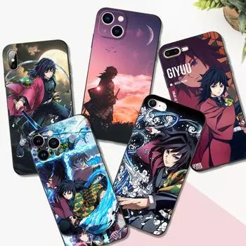 Black tpu case for iphone 5 5s se 2020 6 6s 7 8 plus x 10 XR XS 11 12 13 mini pro MAX back cover Tomioka Giyuu iphone XR