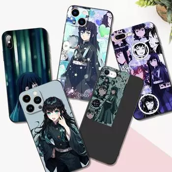 Black tpu case for iphone 5 5s se 2020 6 6s 7 8 plus x 10 XR XS 11 12 13 mini pro MAX back cover Tokitou Muichirou iphone 13pro MAX