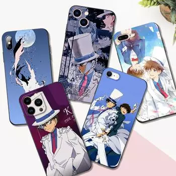 Black tpu case for iphone 5 5s se 2020 6 6s 7 8 plus x 10 XR XS 11 12 13 mini pro MAX back cover Kaito Kid iphone se 2020