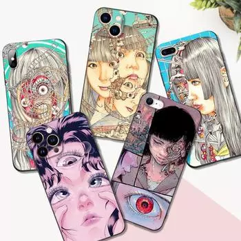 Black tpu case for iphone 5 5s se 2020 6 6s 7 8 plus x 10 XR XS 11 12 13 mini pro MAX back cover shintaro kago horror cartoon iphone 13pro MAX