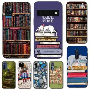 Black Tpu Case For oneplus 8 pro 8t 9 9R Nord 2 ce N10 N100 N200 4G 5G Books Nord N200 5G