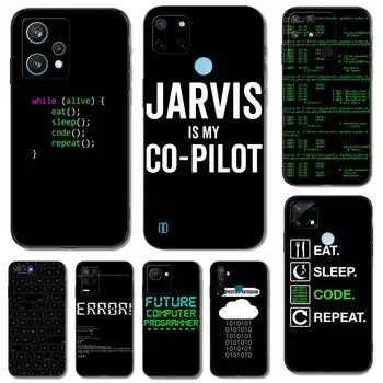 Black Tpu Case For Realme 7i 8i 9 Pro Plus 9i C12 GT Neo2 Narzo 20 30A 50A 50i Coding Programming Codes Code Realme 7i Global