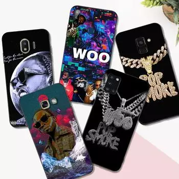 Black tpu Case For Samsung galaxy A6 A8 A9 2018 plus Pop Smoke famous rapper Samsung A9 2018