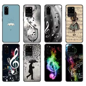 Черный чехол из ТПУ для Samsung Galaxy S20 /S20 PLUS/S20 ultra/S20+ /S20FE задняя крышка Музыкальные ноты Скрипка Классическая музыка Samsung S20