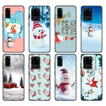 Black tpu Case For Samsung galaxy S20 /S20 PLUS/S20 ultra/S20+ /S20FE back cover Cute Christmas Samsung S20