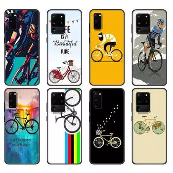 Black tpu Case For Samsung galaxy S20 /S20 PLUS/S20 ultra/S20+ /S20FE back cover BIKE CYCLING art Samsung S20