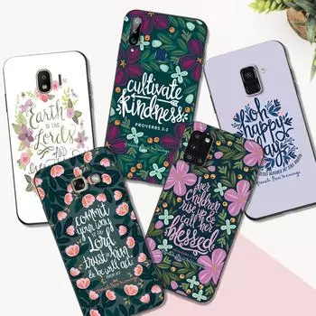 Black tpu Case For Samsung galaxy S6 s7 s8 s9 plus back cover bible quotes Samsung S6 edge