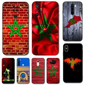 Black Tpu Case For Xiaomi mi 10 10T NOTE 10 9 A3 lite 9T PRO Cover Moroccan Morocco flag xiaomi mi 10T lite