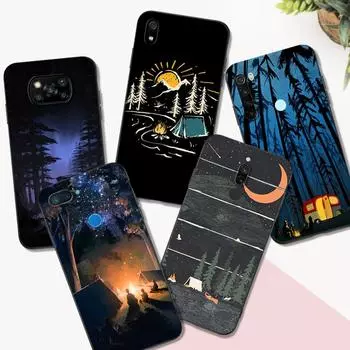 Black Tpu Case For Xiaomi mi 10 10T NOTE 10 9 A3 lite 9T PRO Cover night starry sky xiaomi mi 10T lite