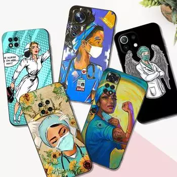 Black Tpu Case For Xiaomi mi 11i 5G Redmi Note 11 11S 11T Pro PLUS 4G 5G Cover nursing art drawing Redmi Note 11 4G