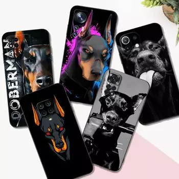 Black Tpu Case For Xiaomi mi 11i 5G Redmi Note 11 11S Pro PLUS 4G 5G Cover Doberman xiaomi mi11i indian