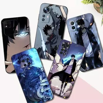Black Tpu Case For Xiaomi mi 12 lite pro S X 11lite NE 11i 11T Pro Redmi 10 10A 10C 4G 5G solo leveling Sung-Jin-Woo Redmi 10A