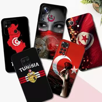 Black Tpu Case For Xiaomi mi 12 lite pro S X 11lite NE 11i 11T Pro Redmi 10 10A 10C 4G 5G tunisia flag xiaomi mi 11T PRO