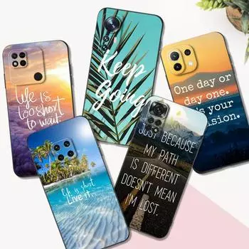 Black Tpu Case For Xiaomi mi 12 lite pro S X 11lite NE 11i 11T Pro Redmi 10 10A 10C 4G 5G Life Phrase Quotes xiaomi mi 11T PRO