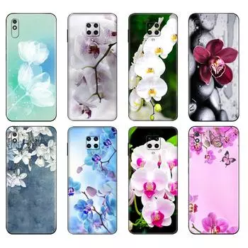 Black tpu Case For Xiaomi Redmi 7A 8 8A 9 9A 9C Case Redmi Note 8T 8 Pro T Note 9 9S 9 Pro Case Orchid Flowers Colorfu Xiaomi Redmi 7A