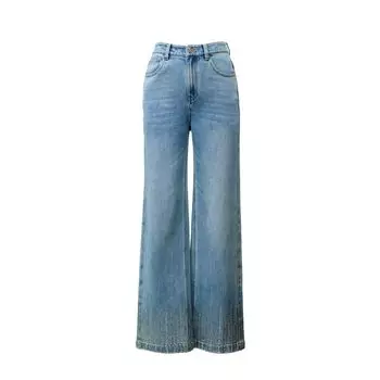 Blacknini Meteor Pants Starry Sky Heavy Weight Lyocell High Temperature Hot Drilling Washed Wide Leg Straight Denim Hot drill Denim S