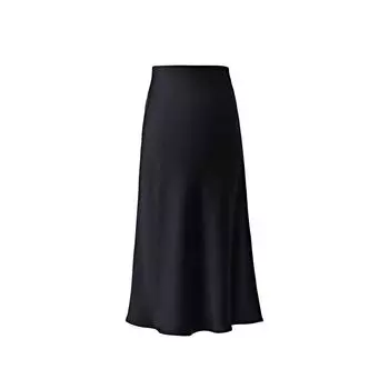 Blacknini Yin WAF/ Black Vinegar Sets Acetate U-Collar Vest/Skirt Heavy Weight Double-Sided Satin Diagonal Cut Sequin Black overskirt L