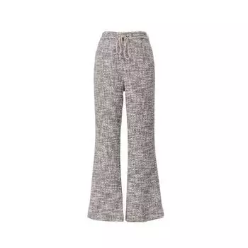 Blacknini Yin Waffle Snowflake Set Gradient Wool Knitting Hooded Classic Style Tweed Outwear/Pants Suit Small Fragrant Rubber Trousers XS