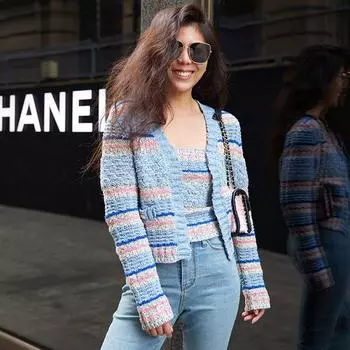 Blacknini Yinwaf/Italy Import Yarn Multi-Layer Organization Classic Style Cardigan/Tube Top Tube Top S
