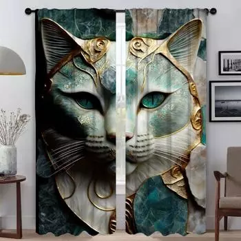 Blackout Curtains for Living Room Curtain Abstract Botanic Kintsugi Partition Home Interior Curtains 2 Pieces Tulle for Bedroom W50xH70cmx2pcs-CL