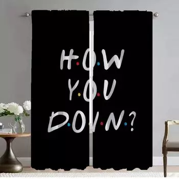 Blackout Kitchen Curtains for Bedroom Friends Tv Window Curtain for Room 2 Panel Shades Partition Home Interior Curtains Living W50xH70cmx2pcs-CL