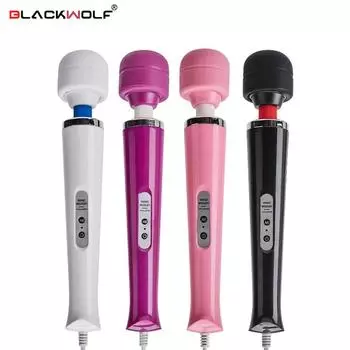 BLACKWOLF Новый 10-скоростной массажер Magic Wand Большая массажная палочка Magic Wand AV Вибраторы Сексуальные клиторные секс-игрушки для женщин Европейская вилка White EU plug