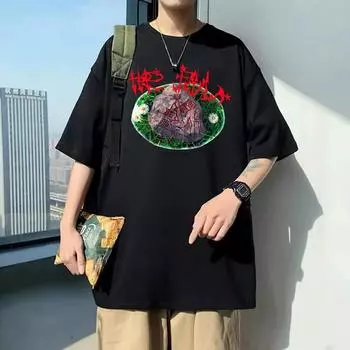 Bladee The Fool Музыкальный альбом Футболка с графическим принтом с коротким рукавом Унисекс Рок Уличная одежда Унисекс Женская хип-хоп Повседневная футболка Harajuku L