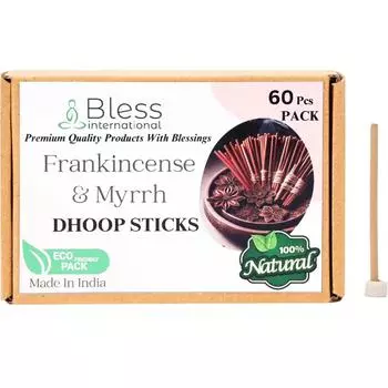 Bless-International 100%-натуральные-благовония-без-бамбука-Dhoop-палочки ручной работы-органические-без-химии-для-релаксации-позитивного-настроя 60 Count