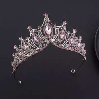 Блестящая корона в стиле барокко, металлическая корона со стразами, темпераментная принцесса, тиара для новобрачных