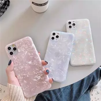 Блестящий чехол Dream Shell Pattern для Iphone 12 11 13 Pro Max Xr Xs Max X 8 7 Plus, мягкий силиконовый чехол Imd для Iphone 11 12 Pro For iPhone XR белый