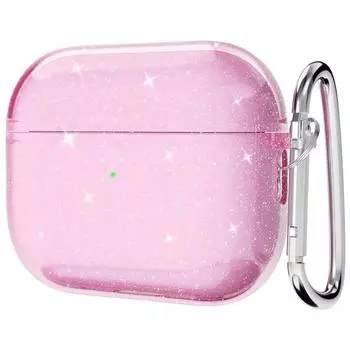 Блестящий мягкий чехол для наушников TPU для Airpods 4 2024 Pro 2 2-го поколения Air Pods 3 1 3-го поколения с аксессуаром-брелком For Airpods 4 2024 прозрачный