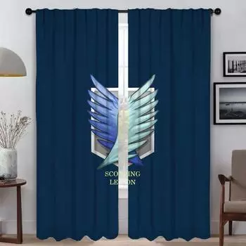 Blinds Attack on Titan Curtains for Living Room Curtain Halloween Decoration Partition Shades Home Interior Curtains 2 Pieces W50xH70cmx2pcs-CL