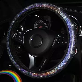 Bling Bling Алмазные стразы Автомобильный чехол на руль 37/38 см Авто Аксессуары для интерьера Женский чехол Автомобильный Стайлинг Four Seasons розовый
