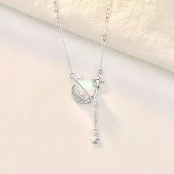 BLINGBAY Женское ожерелье с подвеской New Planet Изысканное ожерелье Ювелирные изделия Высококачественный осень/зима Серебряный воротник с кисточками Костяная цепочка Современные ювелирные изделия Подарок