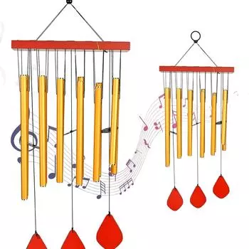 Blissful Golden Wind Chimes for Bedroom & Living Room – Tranquil Home Dcor, Harmonizing Energy, Ideal Gift for Women, Men, Couples