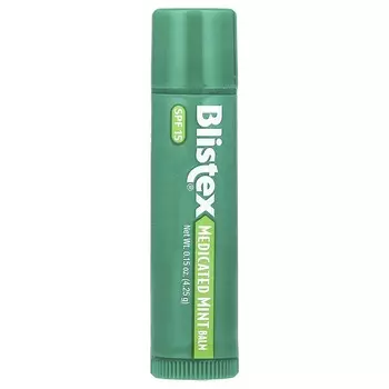 Blistex, лечебный бальзам для губ, защитное средство для губ/солнцезащитное средство, SPF 15, мята, 0,15 унции (4,25 г)