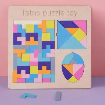Блок-головоломка Basswood Tetris для детей, большая игрушка-головоломка с логическим мышлением