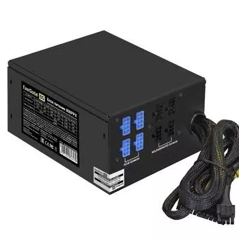 Блок питания Exegate 800ppx atx Apfc 80 Эффективность 80 Plus 14 см Вентилятор 24 контакта 2x 4 4 контакта Pcie 5xsata 4xide FDD Кабельная система управления Rtl Черный