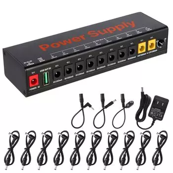 Блок питания Punasi Effector, 10-канальный блок питания, независимый выход, светодиодная индикация, функция блока питания, сертификация PSE, короткий адаптер питания