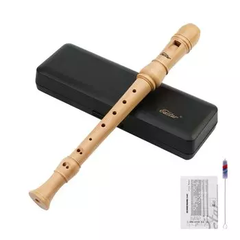 Блокфлейта сопрано Eastar Maple C Tone Elementary School Case Care Set включен для начинающих и (Немецкий стиль) ЭРС-31М