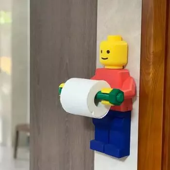 Блоки для 3D-печати, держатель рулона туалетной бумаги, строительный блок, робот, бытовая коробка для салфеток, креативная стойка для рулона бумаги, украшение для дома