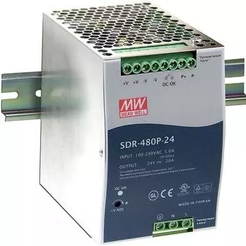 Блоки питания MW Mean Well SDR-480P-24 24 В 20 А на DIN-рейку