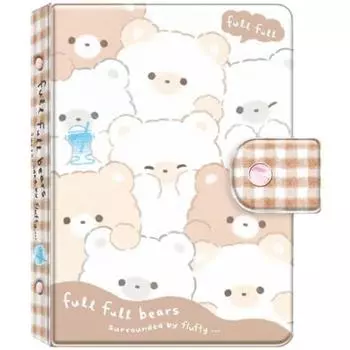 Блокнот-биндер Coolia Furufuru Bears, наклейки, формат А4, 10 листов, 6 отверстий