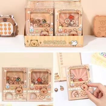 Блокнот Gashapon Mahines Capybara, трясущийся квадратный блокнот, портативный маленький блокнот, детский подарок style 1-random 1pc