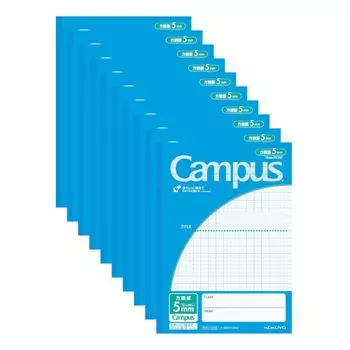 Блокнот KOKUYO Campus Notebook Purpose B5 5 мм Сетка 30 листов Синий 10 книг Набор No-30S10-5NBX10