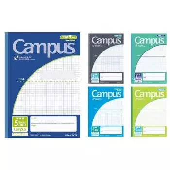 Блокнот Kokuyo Note Campus B5 5 мм Plan By Use 10 мм сплошной синий 5 цветов в упаковке Nor 30s10 5x5b