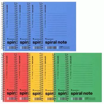 Блокнот Maruman Memo Spiral Ring A6, горизонтальная линейка, 6 мм, 10 книг, ассорти N670X10SET