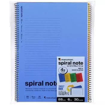 Блокнот Maruman Note со спиральными кольцами, 6 мм, горизонтальная линейка, B5, 4 книги, N551A