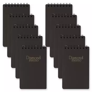 Блокнот Midori Diamond Memo M Black 10 книг в упаковке 1900201110